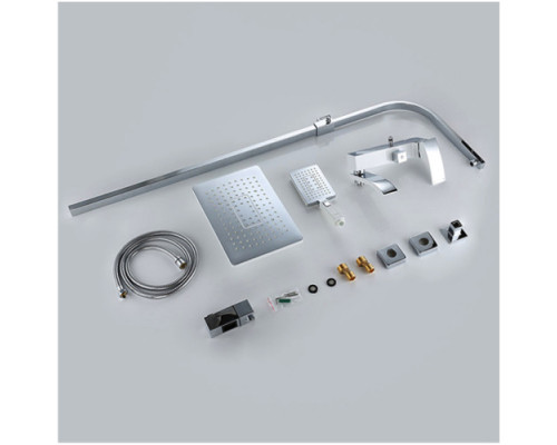 Душова система GAPPO G2407-8, вилив - перемикач на лійку, білий/хром