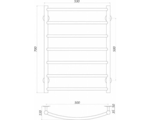 Рушникосушарка UNIO LD EL 700-500-7 Драбинка Дуга електро