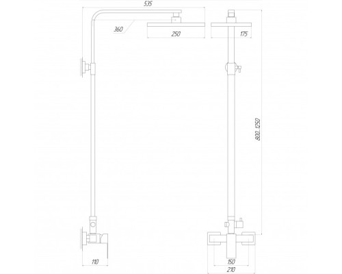 Душова система Globus Lux SICILIA SBQ-SH-125-BB