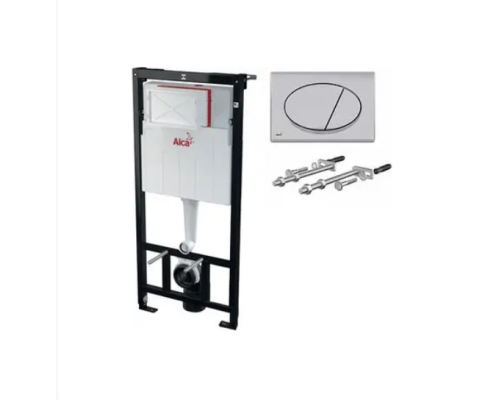 Комплект 4в1Alcaplast : система інсталяція AM101/1120 з білою кнопкою M70