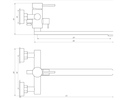 Змішувач для ванни Globus Lux WIEN SBT2-208